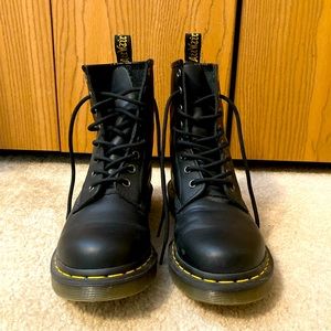 Women’s Dr. Martens 1460 8-Eye Black Nappa Leather Boot, size US 8